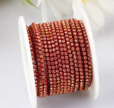 SS6 Metal Banding - Mocha Red Opal on Red