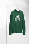 Hooded Sweatshirt - Medicine Shield - Hunter Green/White