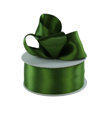 1" Double-Faced Satin Ribbon - Moss Green