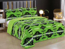 Queen Cloud Sherpa Set - Santa Fe - Green