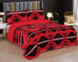 Queen Cloud Sherpa Set - Santa Fe - Red