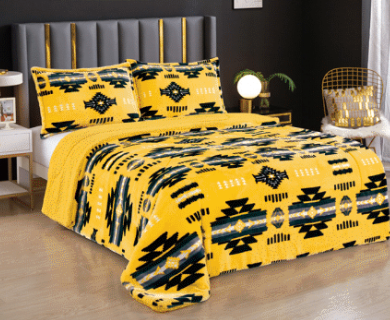 Queen Cloud Sherpa Set - Santa Fe - Yellow