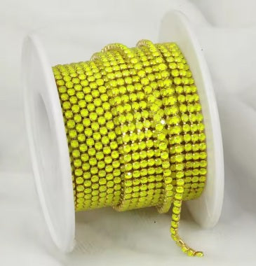 SS6 Metal Banding - Neon Yellow Opal on Gold