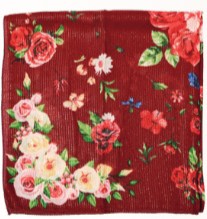 Polyester Scarf - Vintage Floral - Burgundy