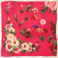 Polyester Scarf - Vintage Floral - Magenta