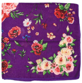 Polyester Scarf - Vintage Floral - Purple