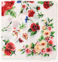 Polyester Scarf - Vintage Floral - White