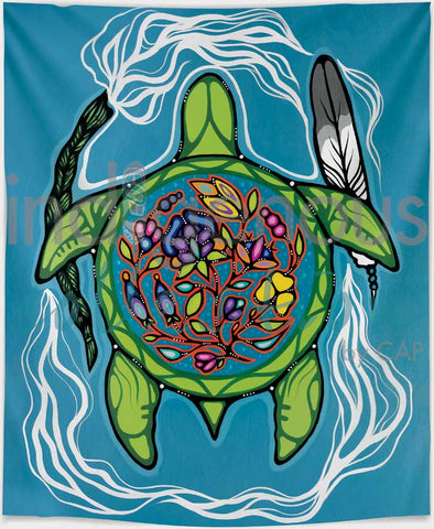 Fleece Throw - Prayers for Turtle Island