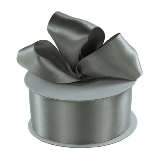 1.5" Double-Faced Satin Ribbon - Silver Grey