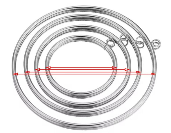 Jewelry Findings - Hoop Pendants - Silver - 40 mm