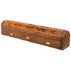 Incense Holder - Wooden Box w/Brass Inlay