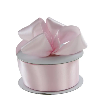 1" Double-Faced Satin Ribbon - Soft Pink