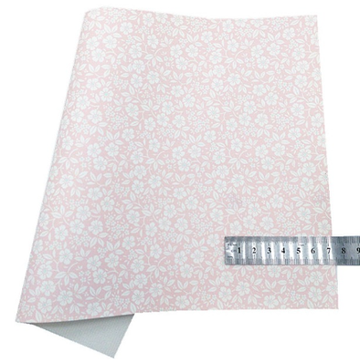 Leatherette/Vinyl Sheets - Soft Pink w/White Flowers
