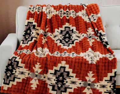 Waffle Plush Throw - Solstice - Rust