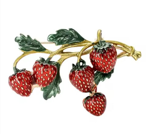 Enamel Pin - Strawberry Sprig