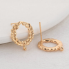 Stud Earring Posts - Sweetgrass Rounds - Gold