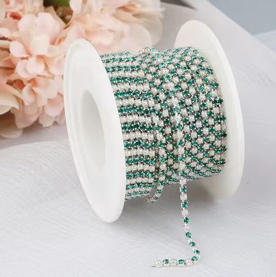 SS6 Metal Banding - Teal & Pearl on Silver