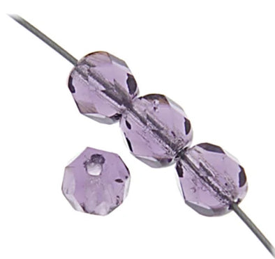 6 mm F/P Round - Transparent Cardinal Purple