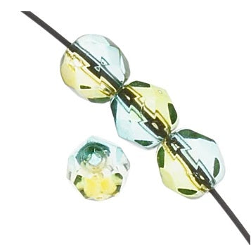 6 mm F/P Round - Yellow Green Two Tone