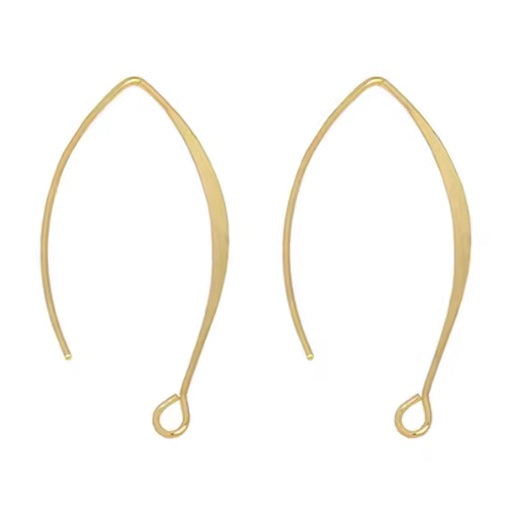 Earring Findings - Large V-Hooks - Gold