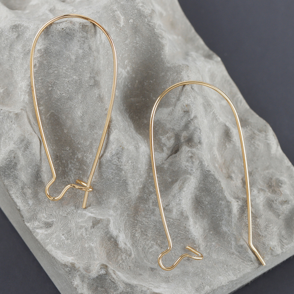 Kidney Ear Wires - XXL 18k Gold Plated
