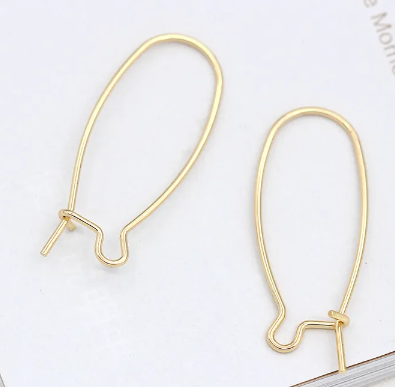 Kidney Ear Wires - XL 14k Gold Plated