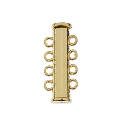 Metal Findings - Gold Slide Clasp - 4 Strand