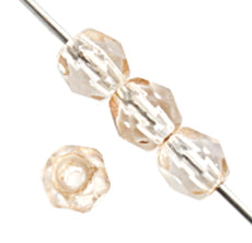 4 mm F/P Round - Transparent Crystal Beige Coated