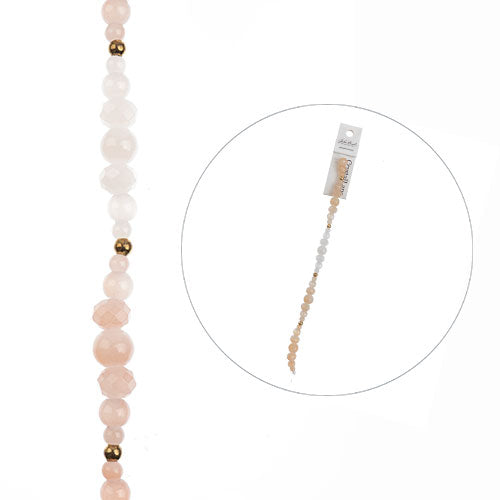 Assorted Bead Strand - Pink Faceted Rounds