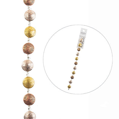 Assorted Bead Strand - Mixed Metal Rounds
