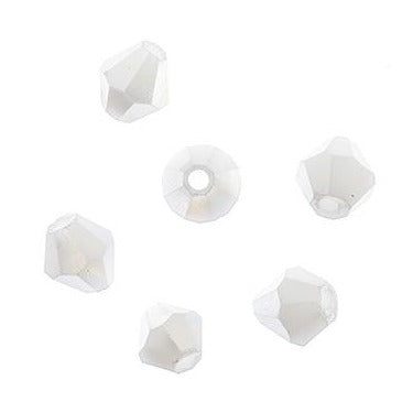 4 mm Crystal Bicone - Opaque White AB
