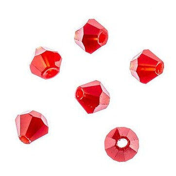 4 mm Crystal Bicone - Opaque Red