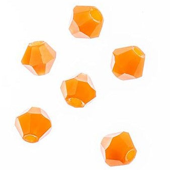 4 mm Crystal Bicone - Opaque Orange