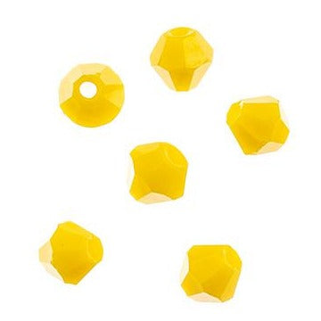4 mm Crystal Bicone - Opaque Yellow