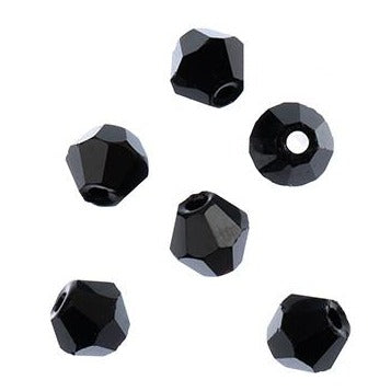 4 mm Crystal Bicone - Opaque Black