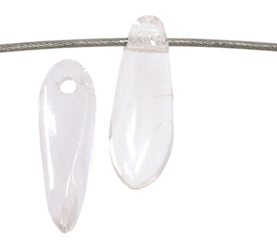 Glass Dagger Beads - Transparent Rosaline - 11 mm