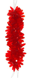 Glass Dagger Beads - Frosted Red Siam - 11 mm