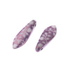 Glass Dagger Beads - Lilac w/White Florals - 16 mm