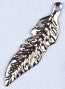 Metal Feather Charms - 22 mm Silver