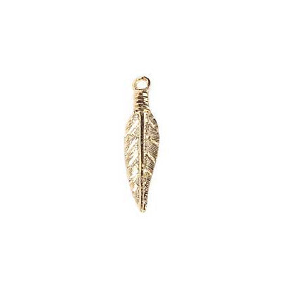 Metal Charms - Feathers - Gold - 25 mm