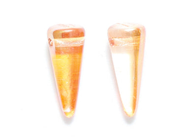 Glass Spike Beads - Apricot AB - 13 mm