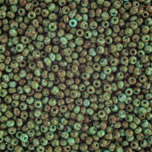Preciosa Seed 10/0 - Travertine on Turquoise