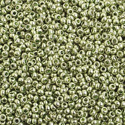 Preciosa Seed 10/0 - Metallic Light Green Solgel
