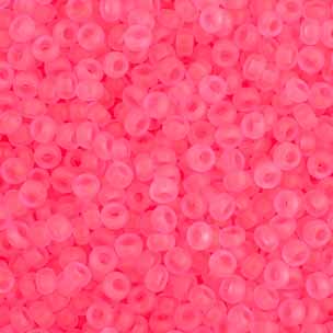 Preciosa Seed 10/0 - Transparent Frosted Neon Pink