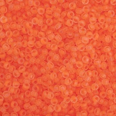 Preciosa Seed 10/0 - Transparent Frosted Neon Orange