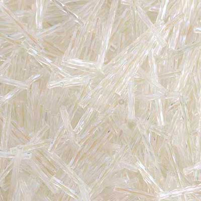 30 mm Twisted Bugle Beads - Crystal AB Transparent