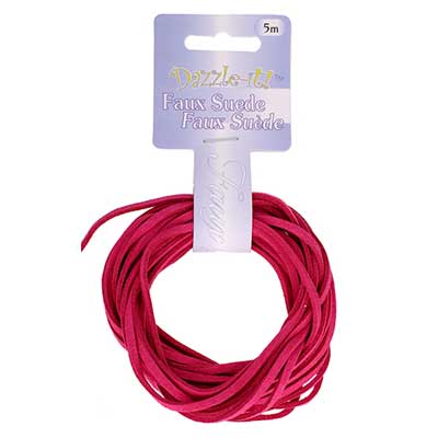 Faux Suede Lacing - Hot Pink