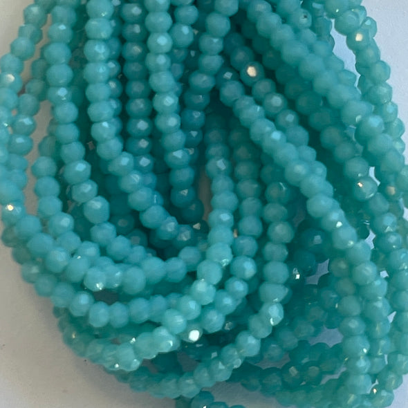 1.5 mm Rondelle - Opaque Turquoise Blue
