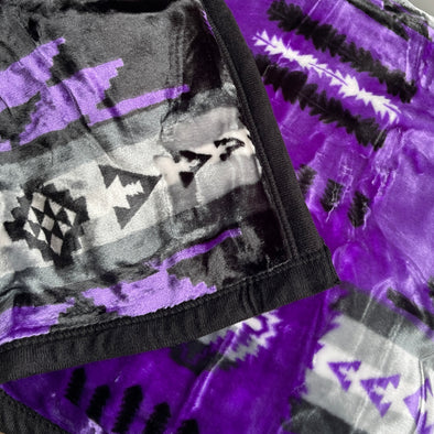 Reversible Cloud Baby Blanket -  Santa Fe Neon Purple