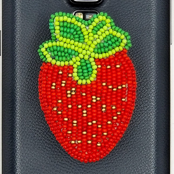 Beaded Phone Grip - Strawberry